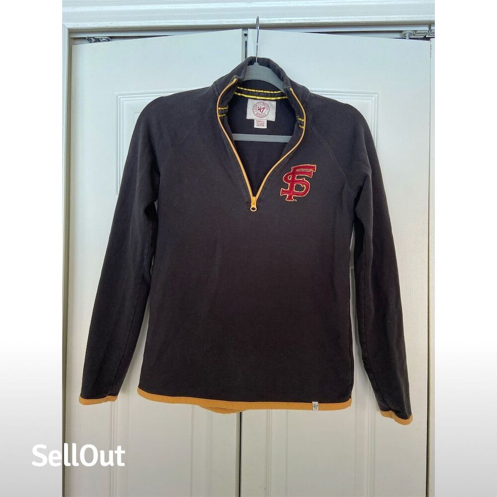 Womens Small Black 1/4 Zip Pullover Sweatshirt